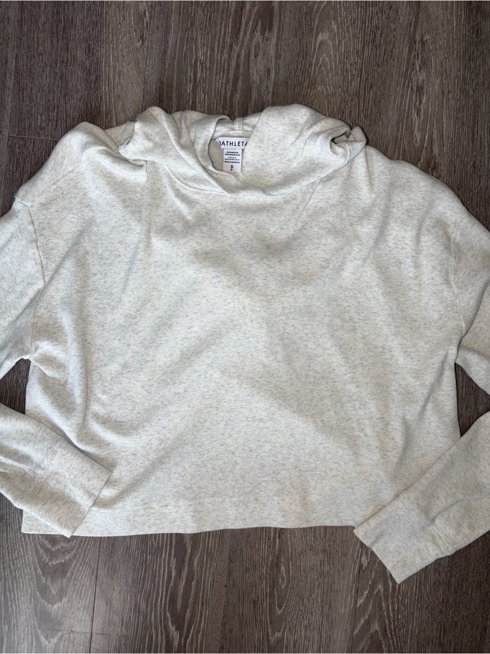 Athleta Light Heather Gray Cropped Hoodie
